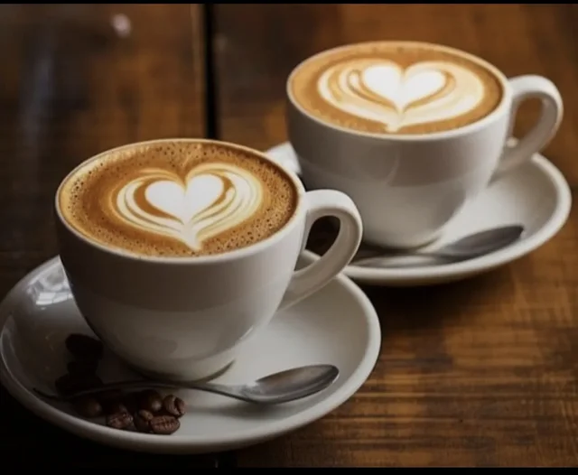 Latte art poured at the Shades coffee bar